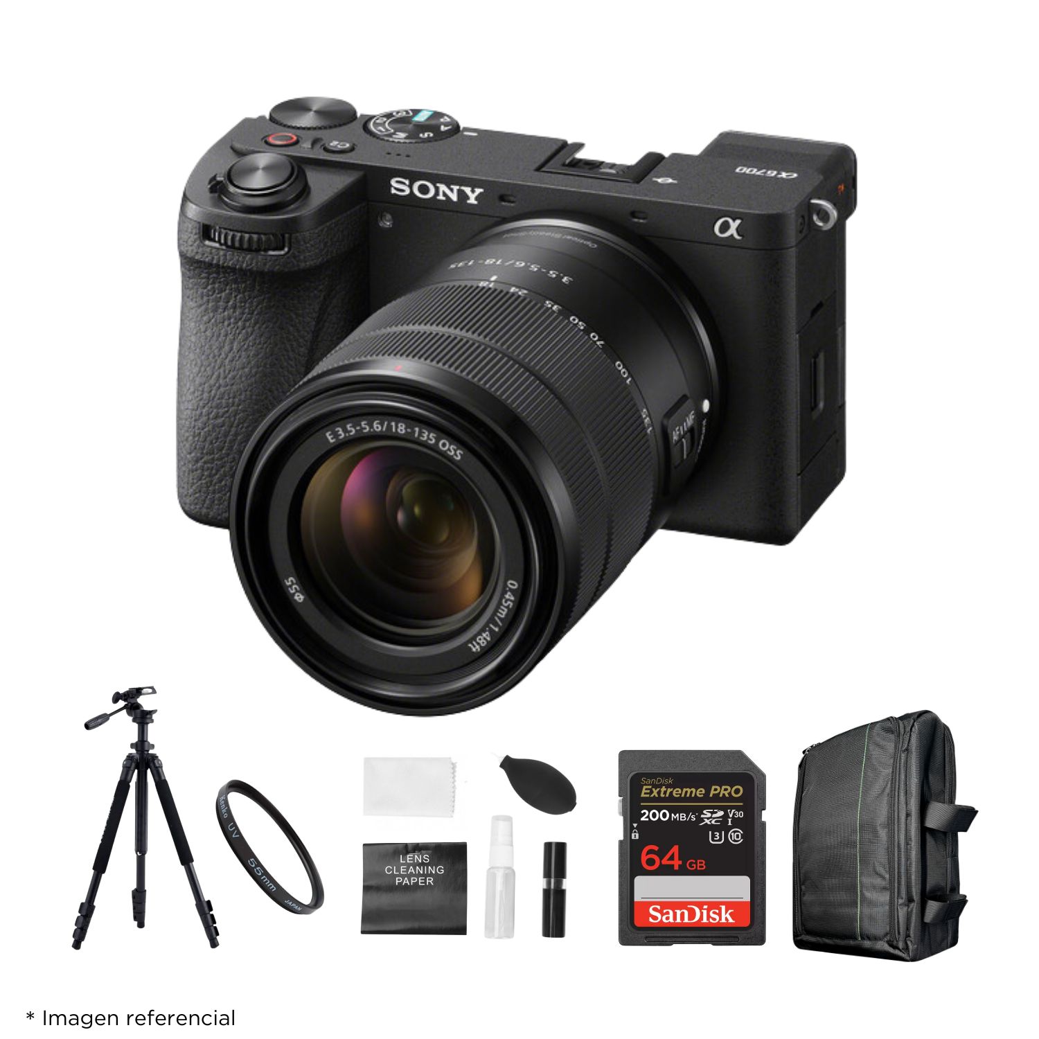 Cámara Sony Alpha a6700 Mirrorless y Lente 18-135mm y Kit Ultimate