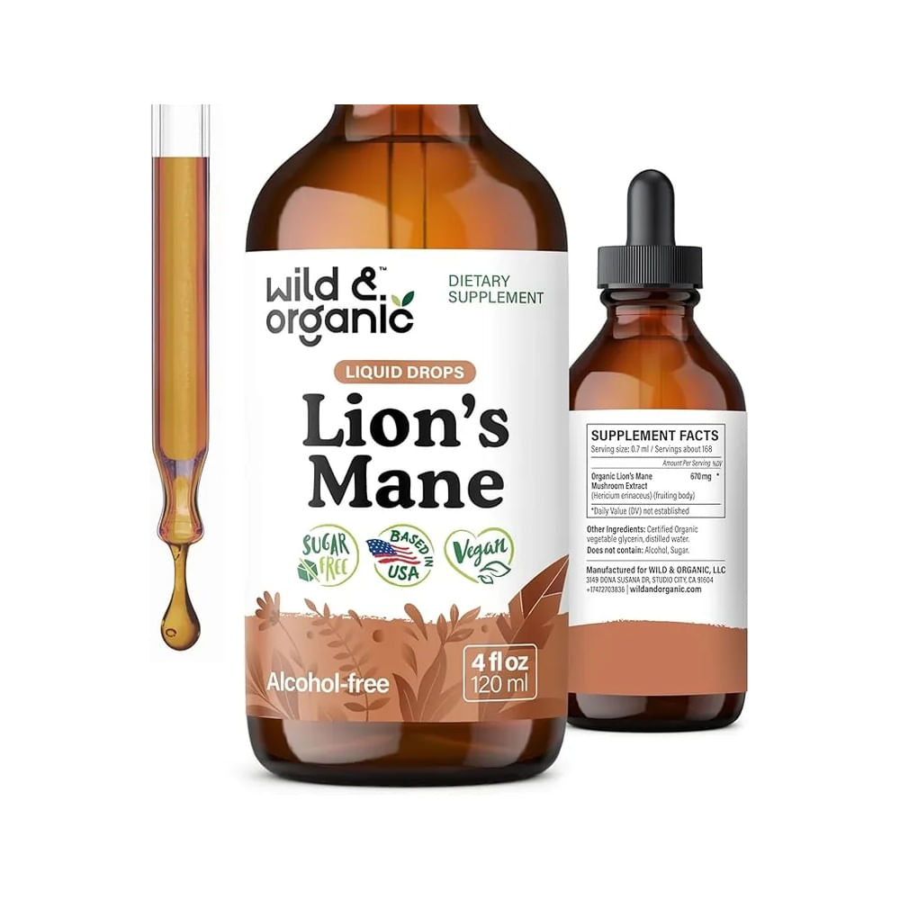 Melena de León Orgánica en Gotas  Wild  Organic 120 mL Sin Alcohol