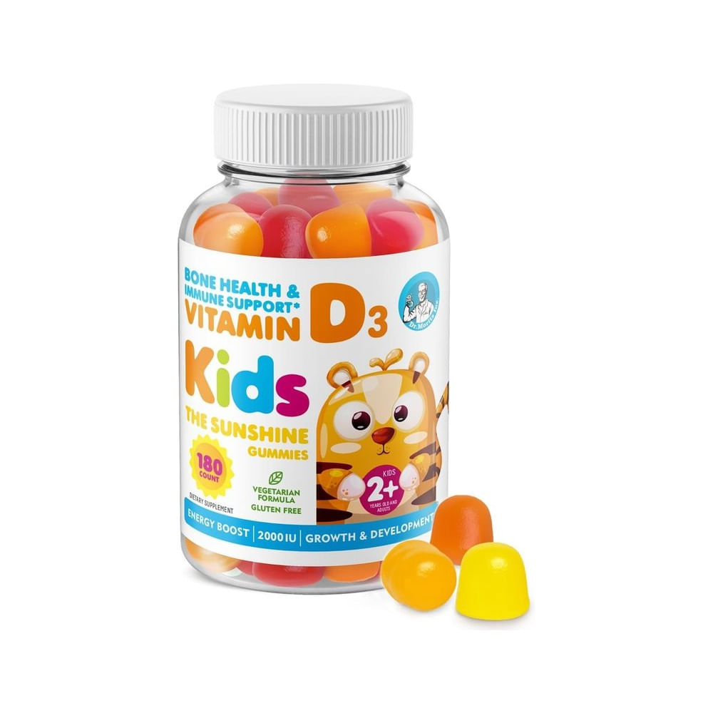 Gomitas infantiles de vitamina D3 sabor frutal 180 unidades