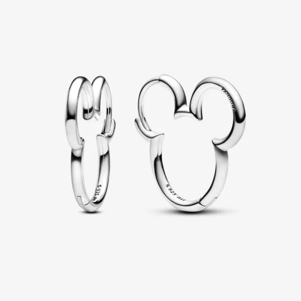 Aretes Pandora de aro silueta Mickey mouse x Disney Aretes Pandora de aro silueta Mickey mouse x Disney