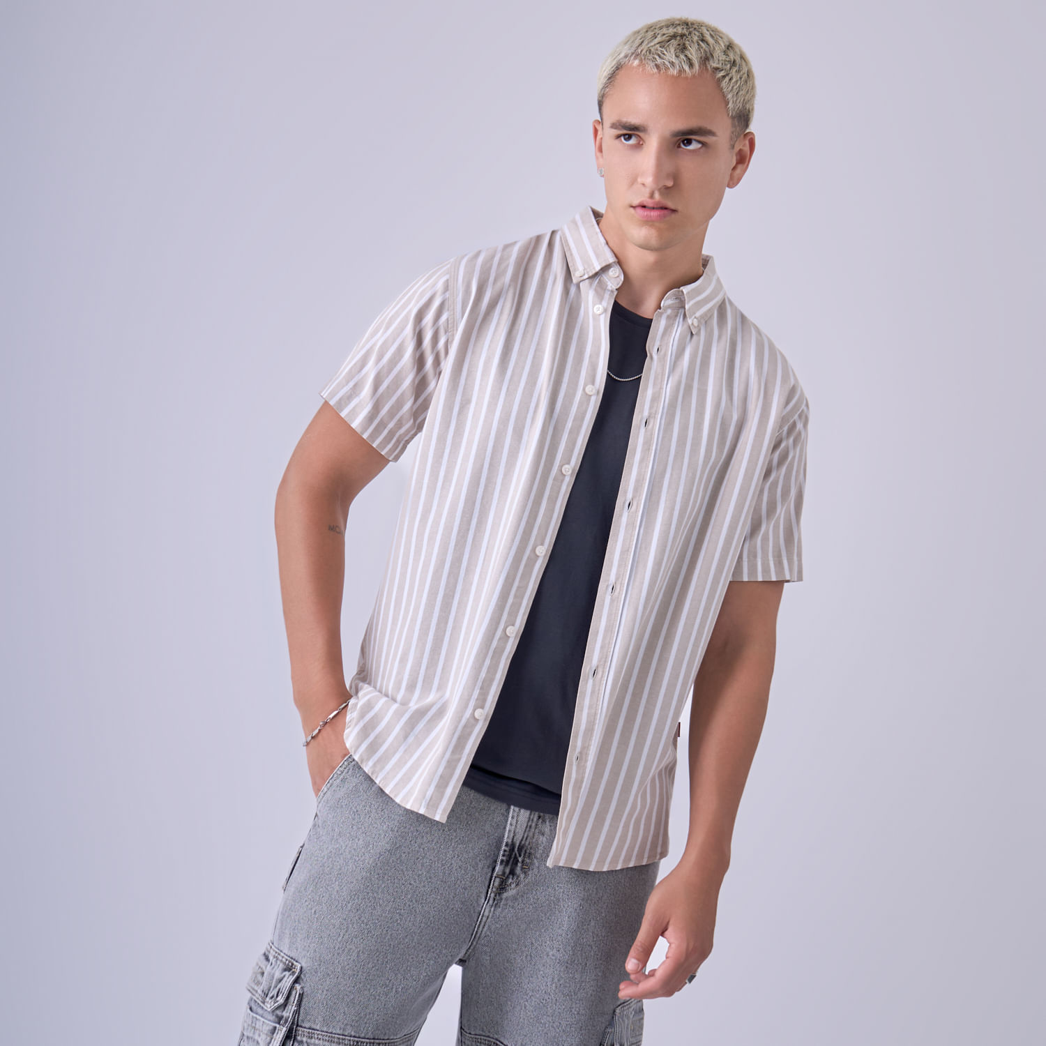 Camisa Hombre Hypnotic Rayas Oxford