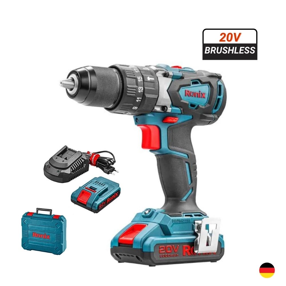 Taladro Atornillador 20V Brushless Destornillador Inalámbrico RONIX 8905K