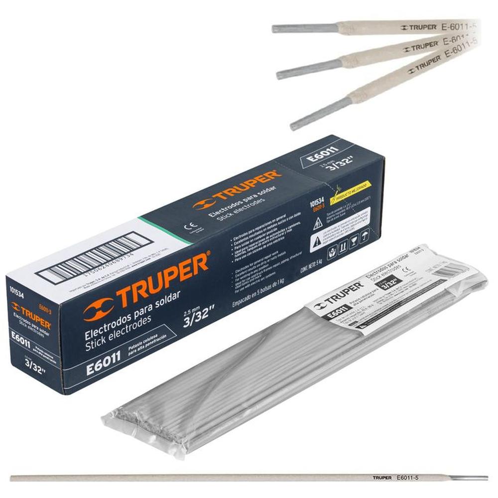 Electrodo 6011 de 3/32", 5 Kg Truper Gris