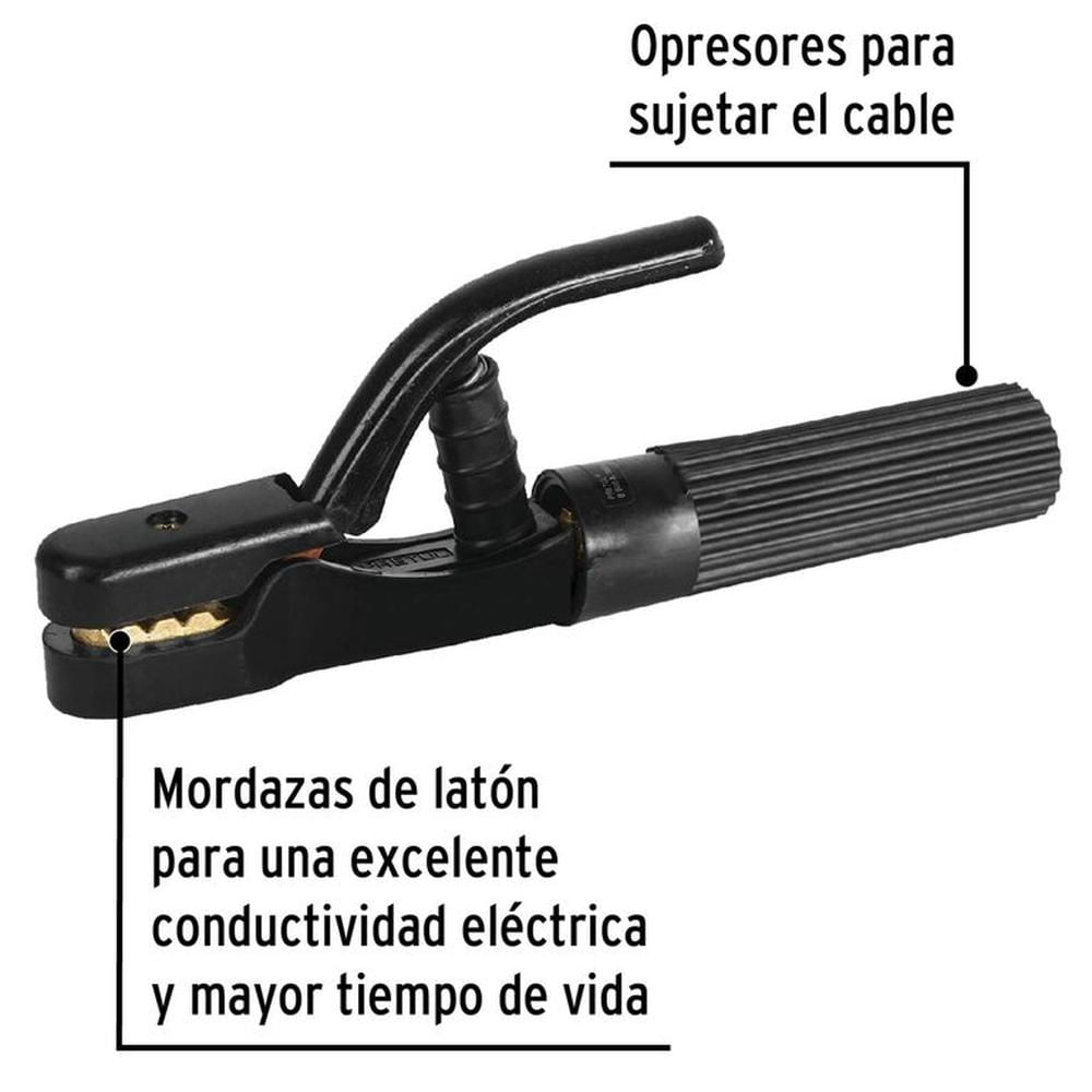 Pinza para soldar porta electrodo de 500 A, PRETUL Negro
