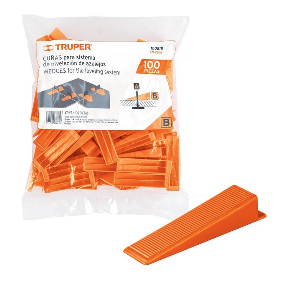 Cuña nivelación de porcelanatos nivelador de mayolica 100Pzas Truper