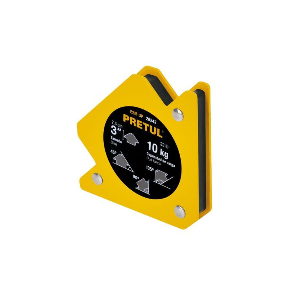 Escuadra magnética 3"" para soldar, capacidad 20 kg, PRETUL truper