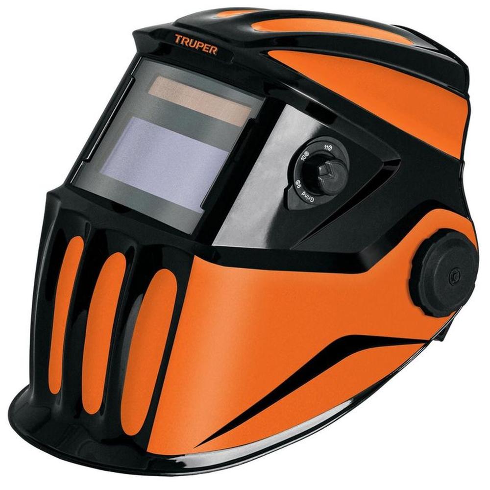 Mascara de soldar careta electrónica fotosensible industrial profesional truper Naranja