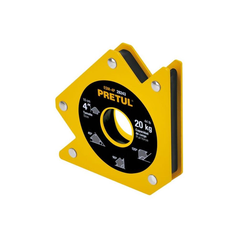 Escuadra magnética 4""pugadas para soldar capacidad 20 kg PRETUL truper