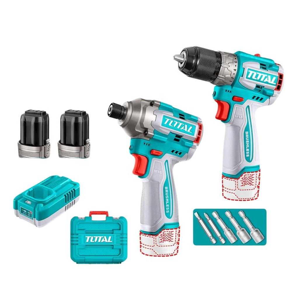 Taladro atornillador + Atornillador de Impacto Brushless 16V
