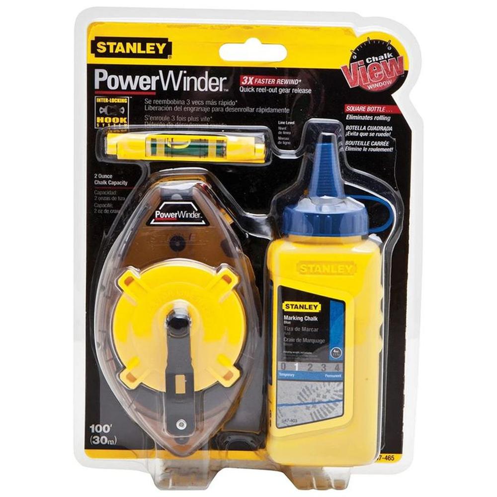TIRA LINEA, 30m TIZA Y NIVEL 47-464 PowerWinder STANLEY