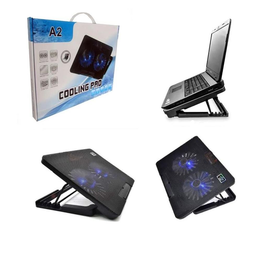 Cooler Base Plegable para Laptop 2 Ventiladores Soporta hasta 17