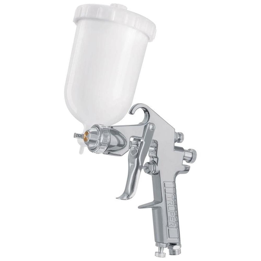 Pistola Pintar Truper Gravedad 17mm Vaso Plástico Blanco