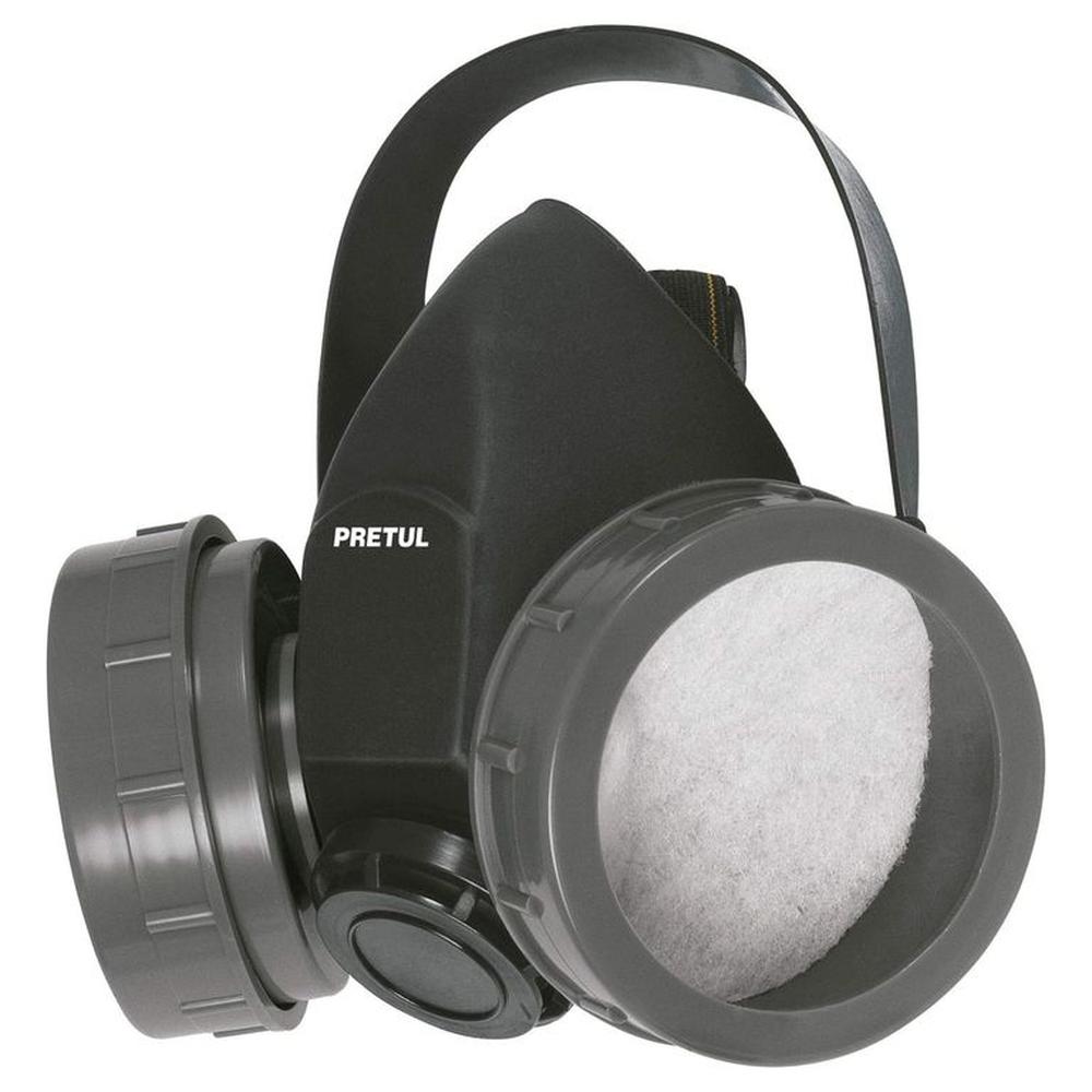 Respirador con 2 filtroS, Pretul Negro