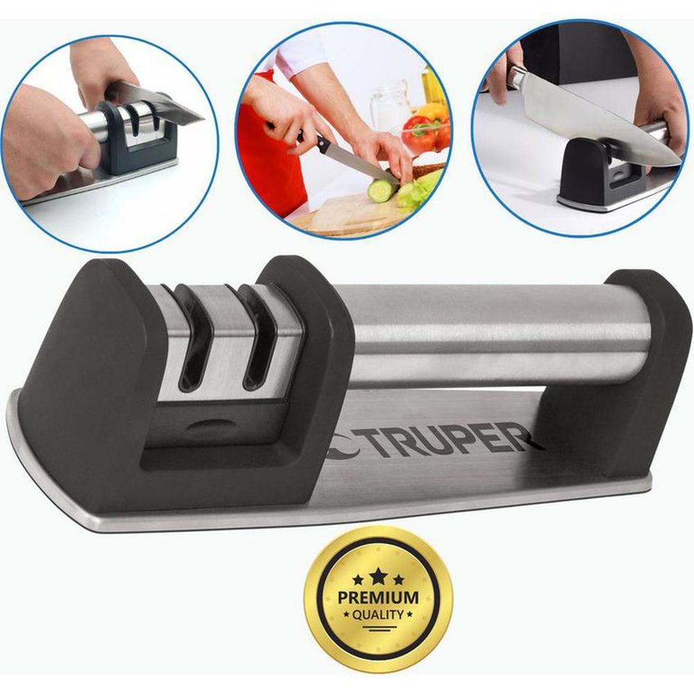 Afilador de cuchillo de cocina acero inoxidable truper