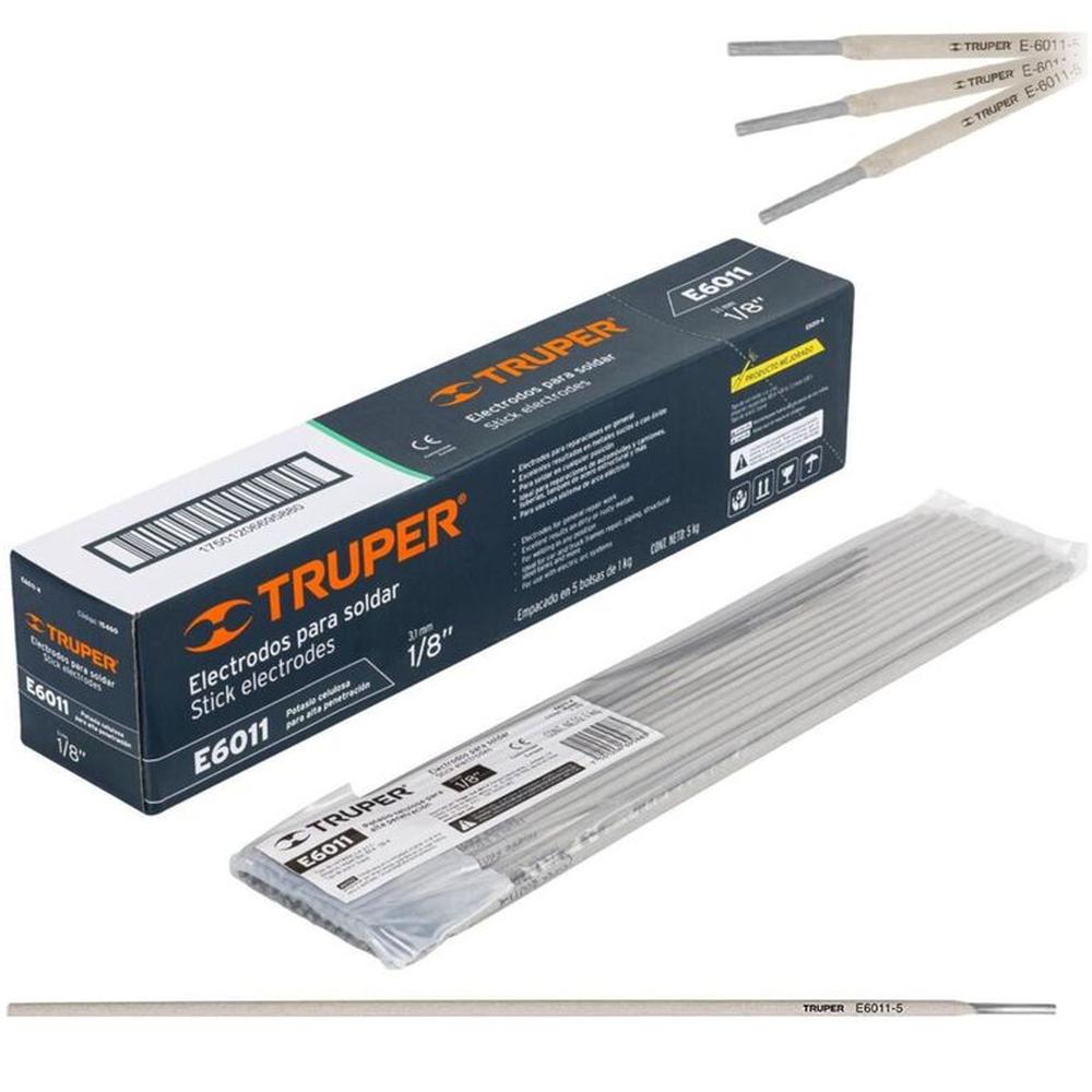 Electrodo 6011 de 1/8", 5 Kg Truper Gris