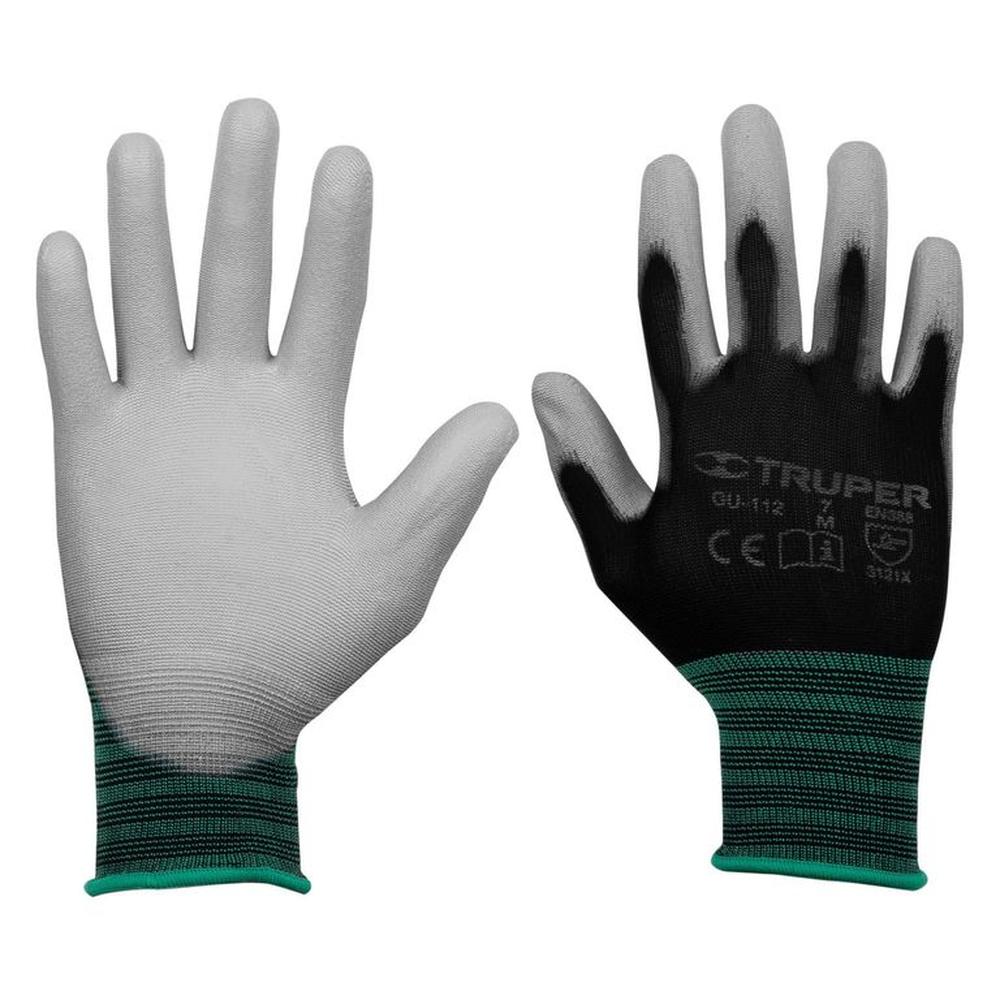 Guantes de nylon puliuretano talla M Truper Gris