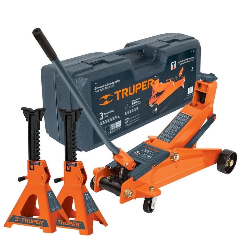 Kit Gata Lagarto gata caimán 3TN + 2 Caballetes 3TN, Truper