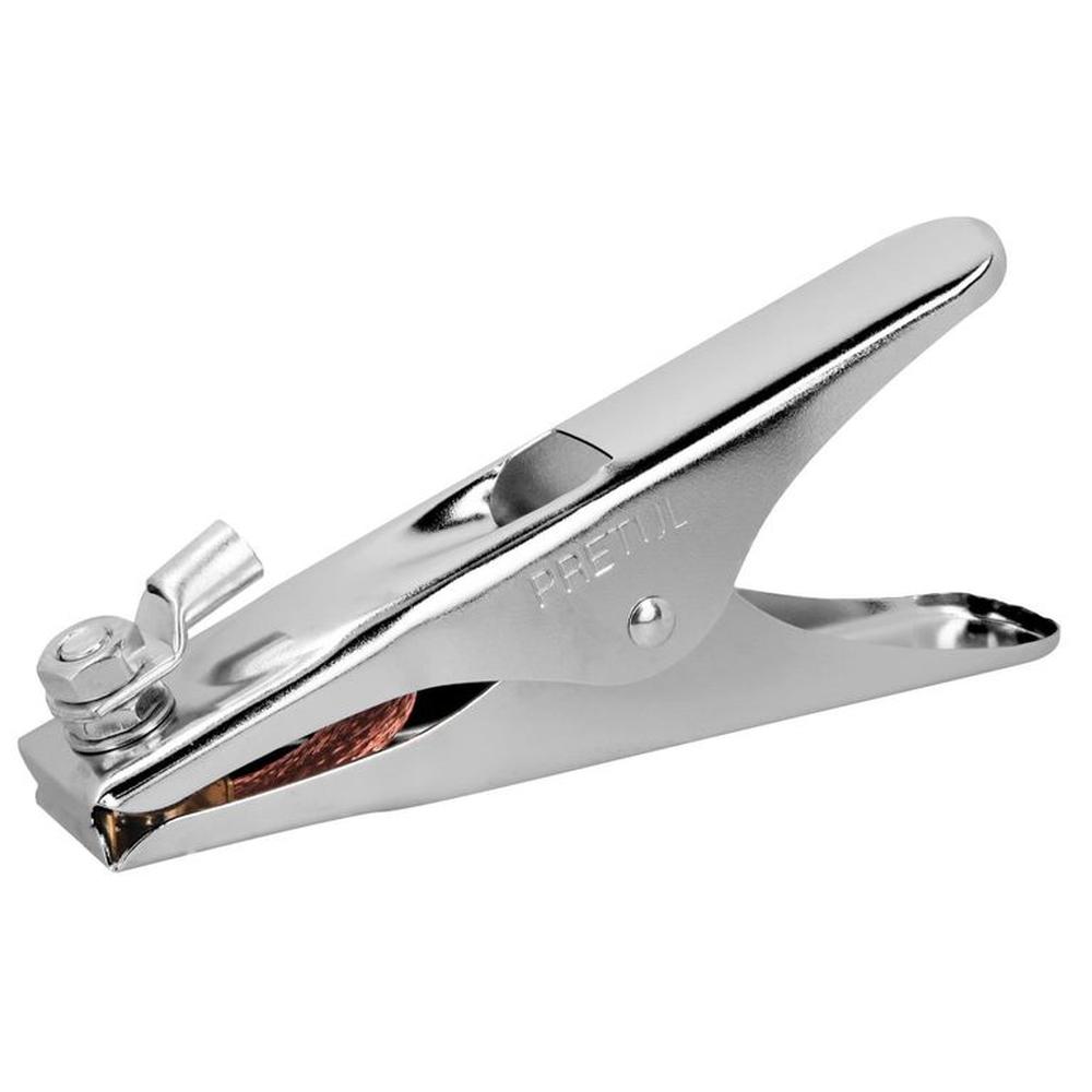 Pinza tierra de 500 A, PRETUL. Para maquina de soldar Gris