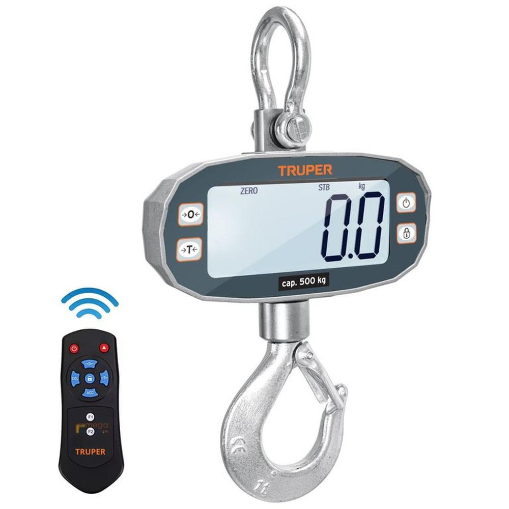 Balanza electrónica colgante, recargable, 500 kg, Truper