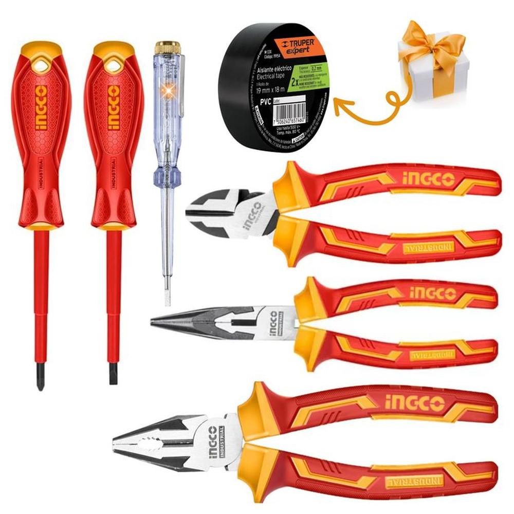 kIT ALICATES DIELECTRICO DETECTOR DE CORRIENTE DESARMADORES 1000V