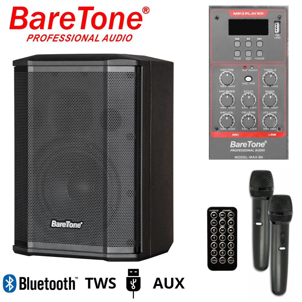 Parlante Baretone Profesional MAX B6 USB BT TWS 02 Micrófonos
