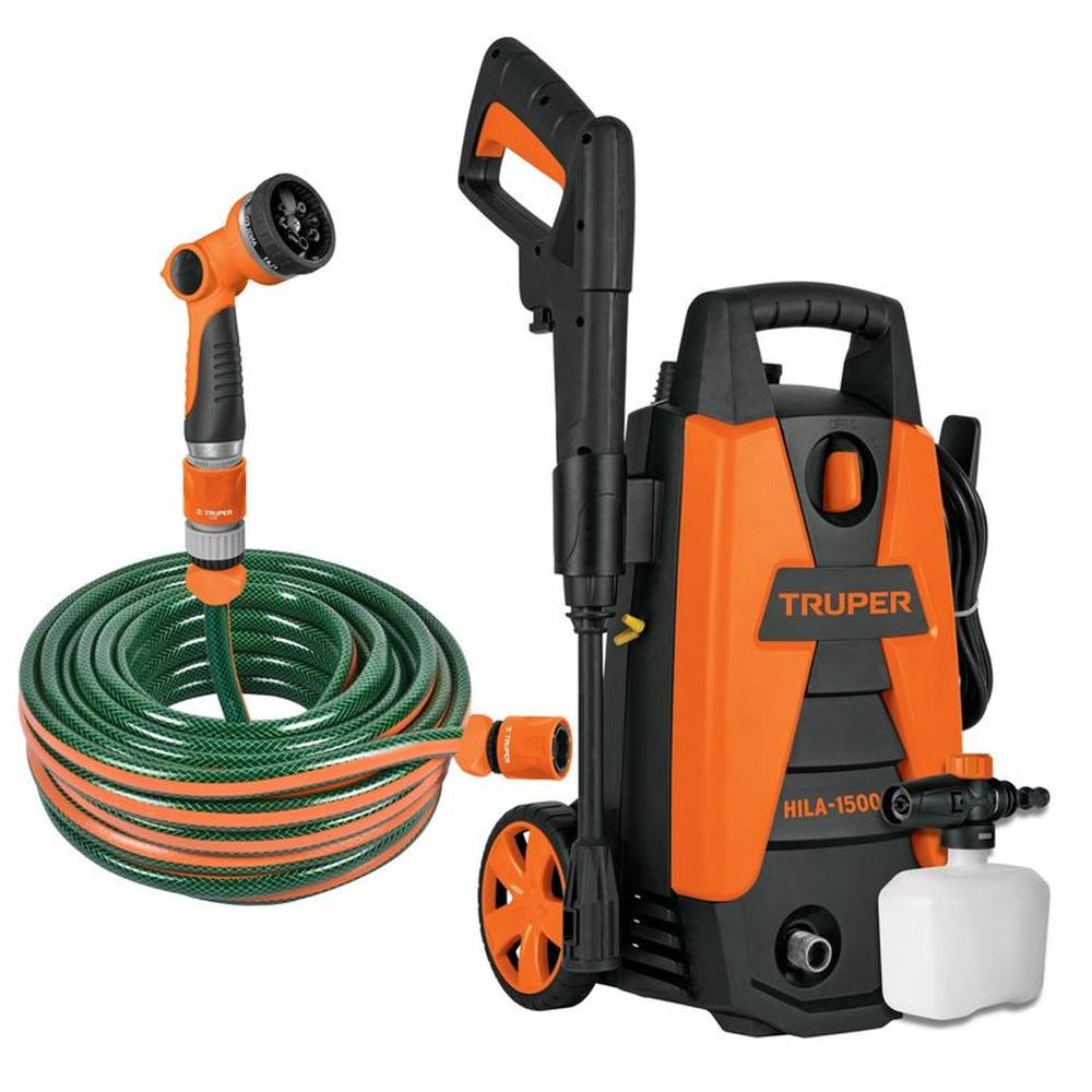 Hidrolavadora alta Presión 1500 PSI manguera 25m Truper ERGO PRO