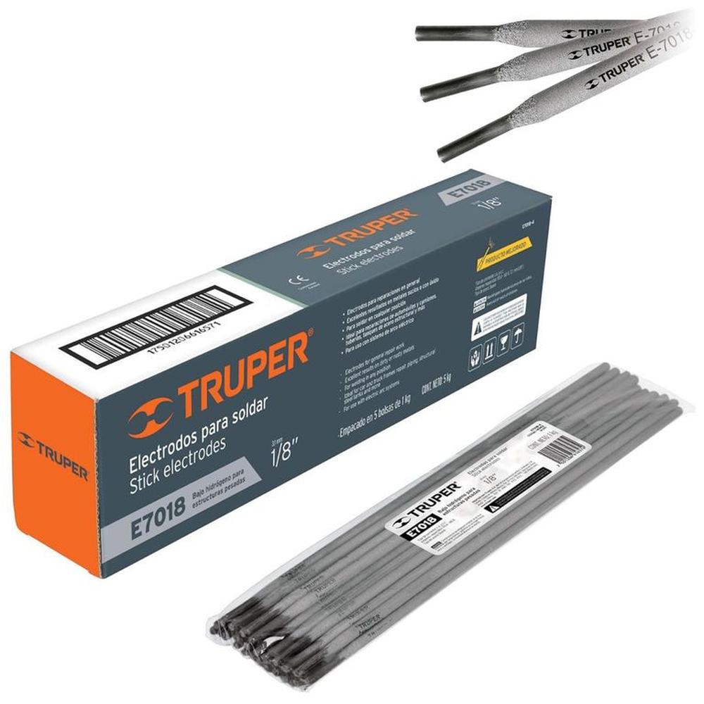Electrodo 7018 de 1/8", 5 Kg Truper Gris