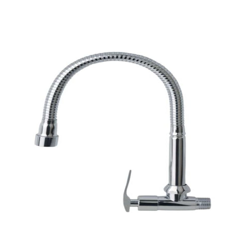 Llave Caño corrugado flexible para pared cocina Plateado