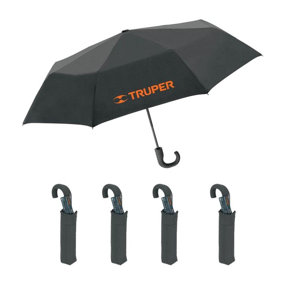 Paraguas compacto plegable sombrilla 100cm Truper pack 4 Und