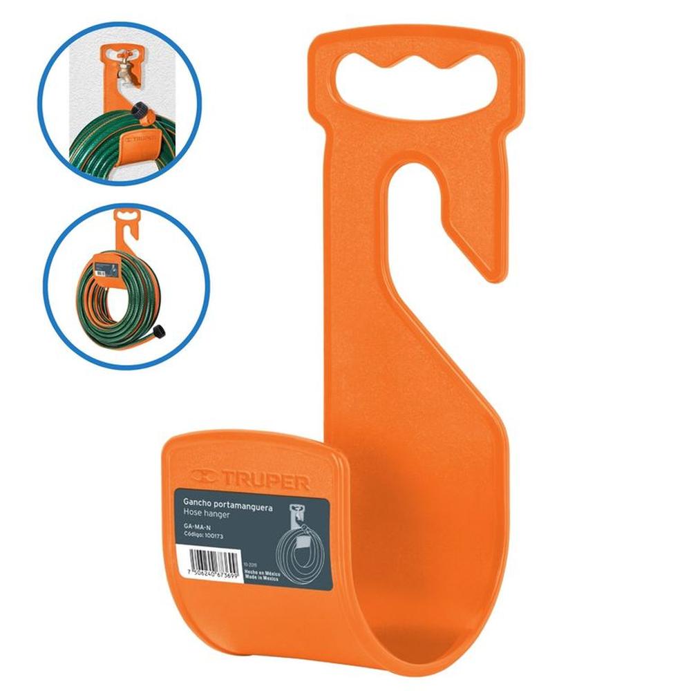 Gancho portamanguera, para manguera de jardín.  Truper
