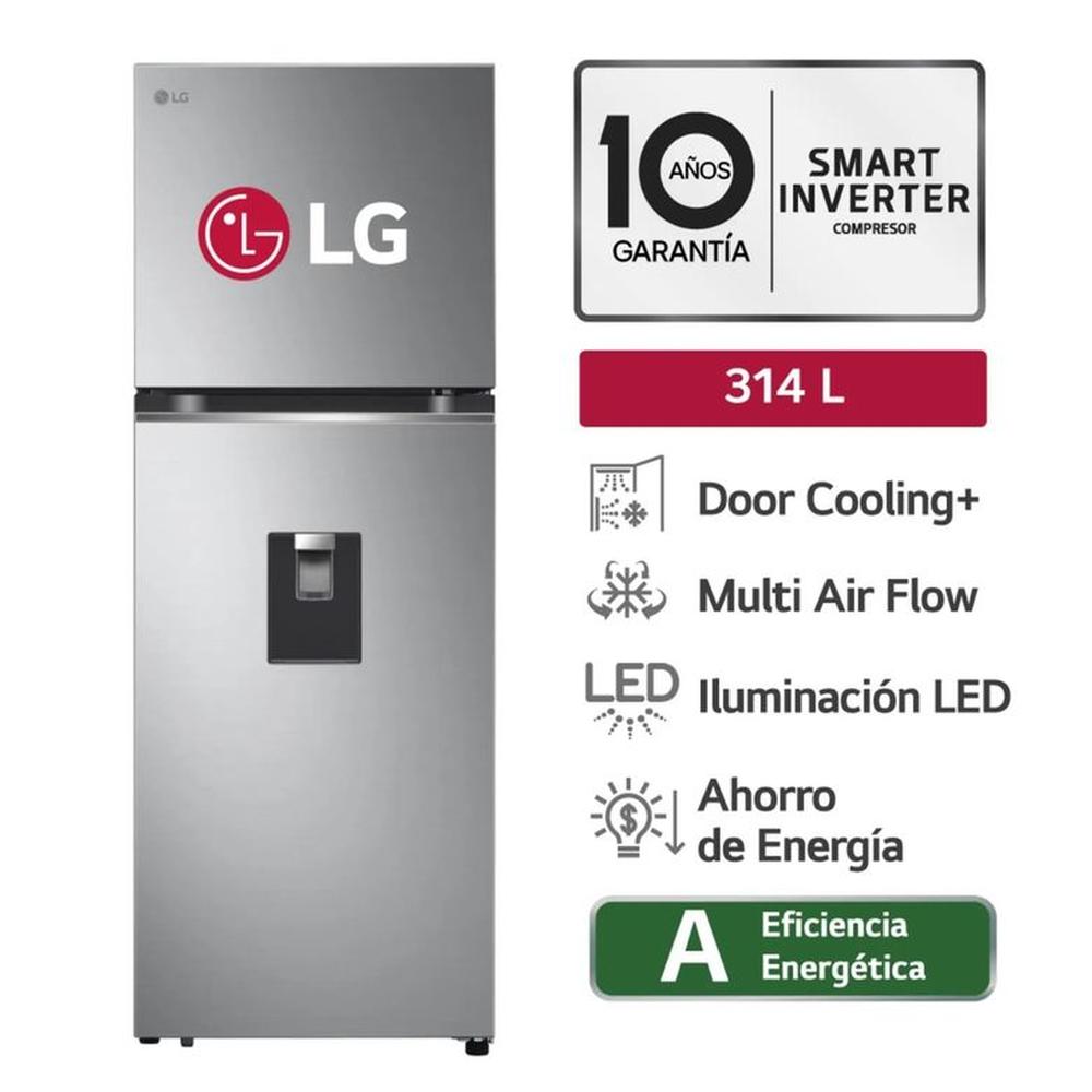 REFRIGERADORA LG DOORCOOLING 314LT GT31WPP PLATEADA