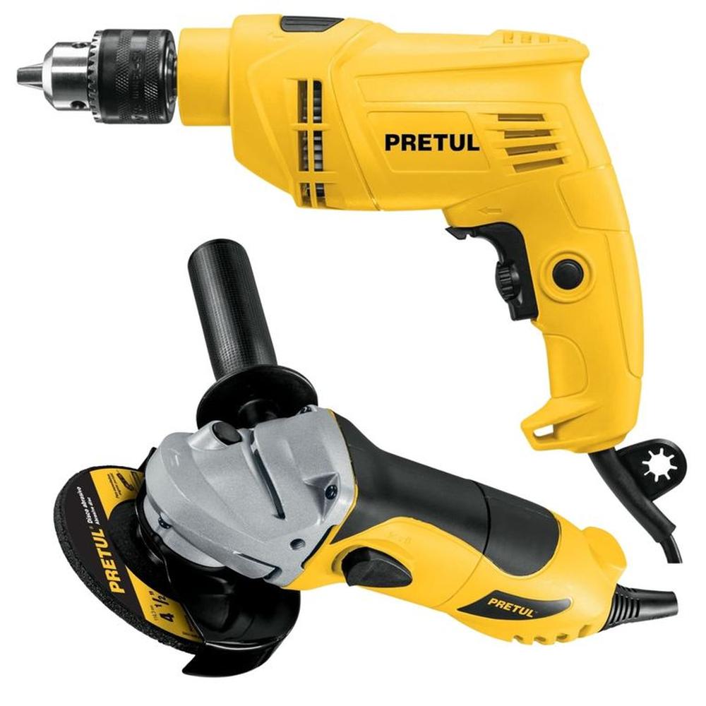 Combo Taladro 550w  amoladora 700w 4-12 Pretul