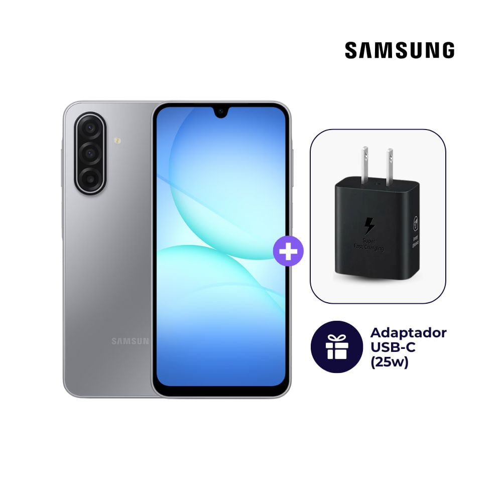 Celular Samsung Galaxy A17 4G 128GB 6GB Gris + Adaptador USB-C Samsung Original 25W