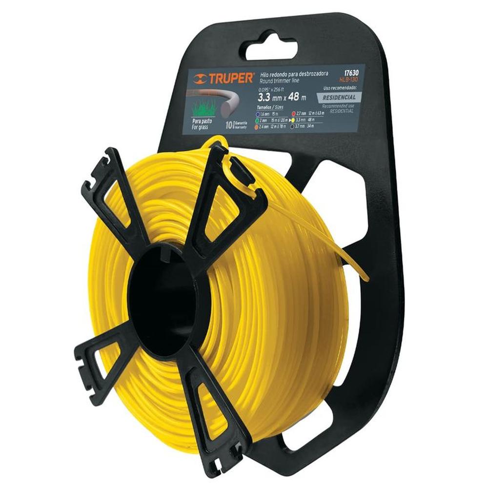 Hilo para desmalezadora desbrozadora podadora 3.3 mm x 48 m, Truper