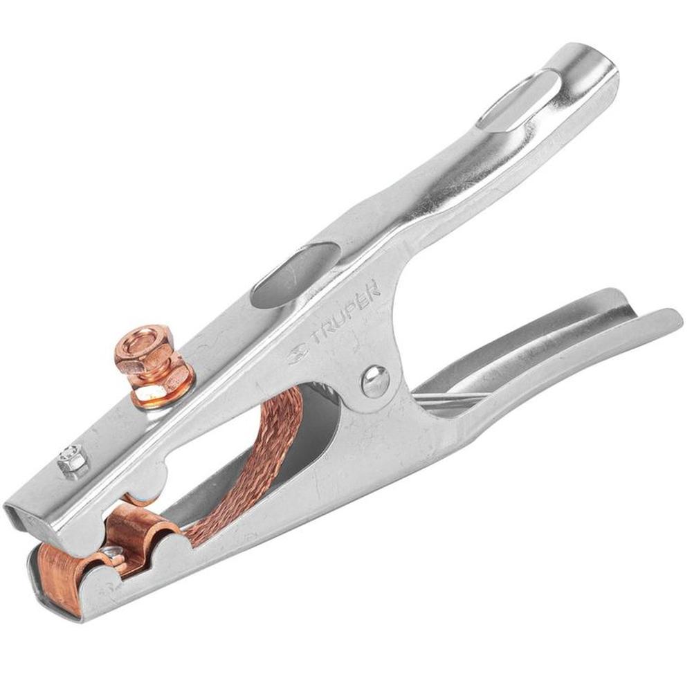 Pinza tierra de 500 A, Truper. Para maquina de soldar Gris