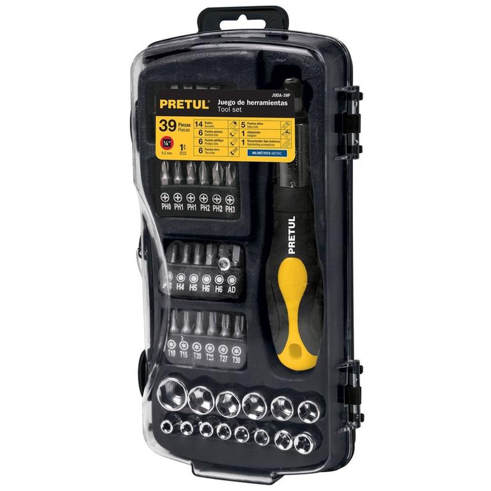 Dados y puntas para destornillar herramienta para mecánico 39 piezas