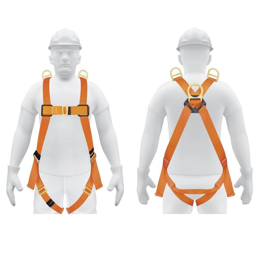 Arnés de seguridad cuerpo completo 3 anillos, truper Naranja