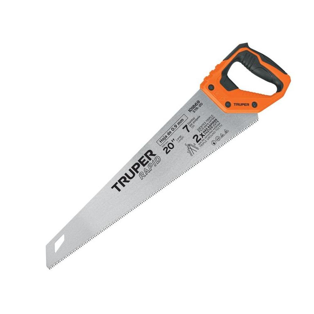 Serrucho carpintero RAPID 20Pulg escuadra 90° y 45° confortgrip truper