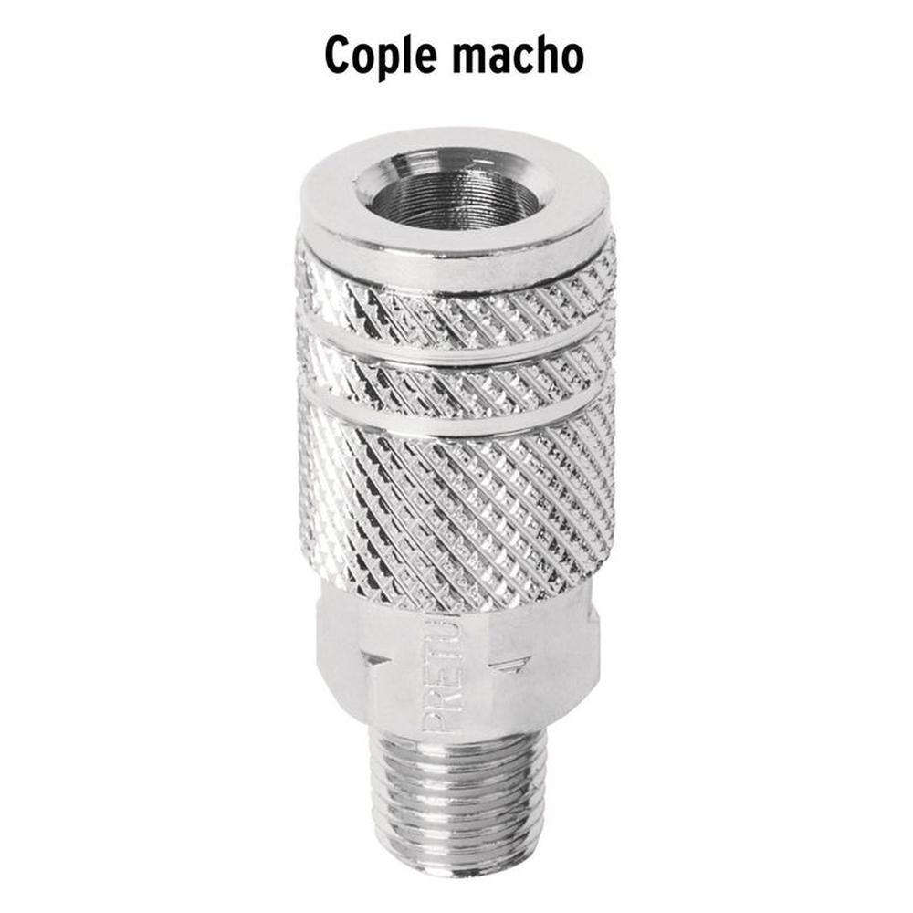 CONECTOR ACOLE RAPIDO MACHO PARA COMPRESORA DE AIRE Gris