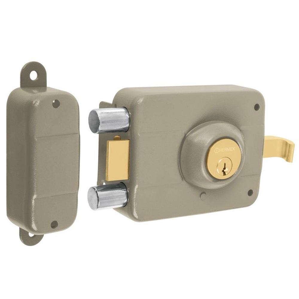 chapa Cerradura sobreponer izq doble Hermex Truper