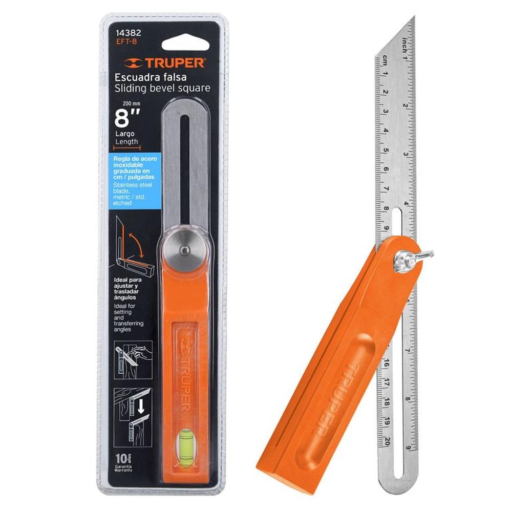 Escuadra Falsa Profesional de acero inoxidable 8p 19cm Truper