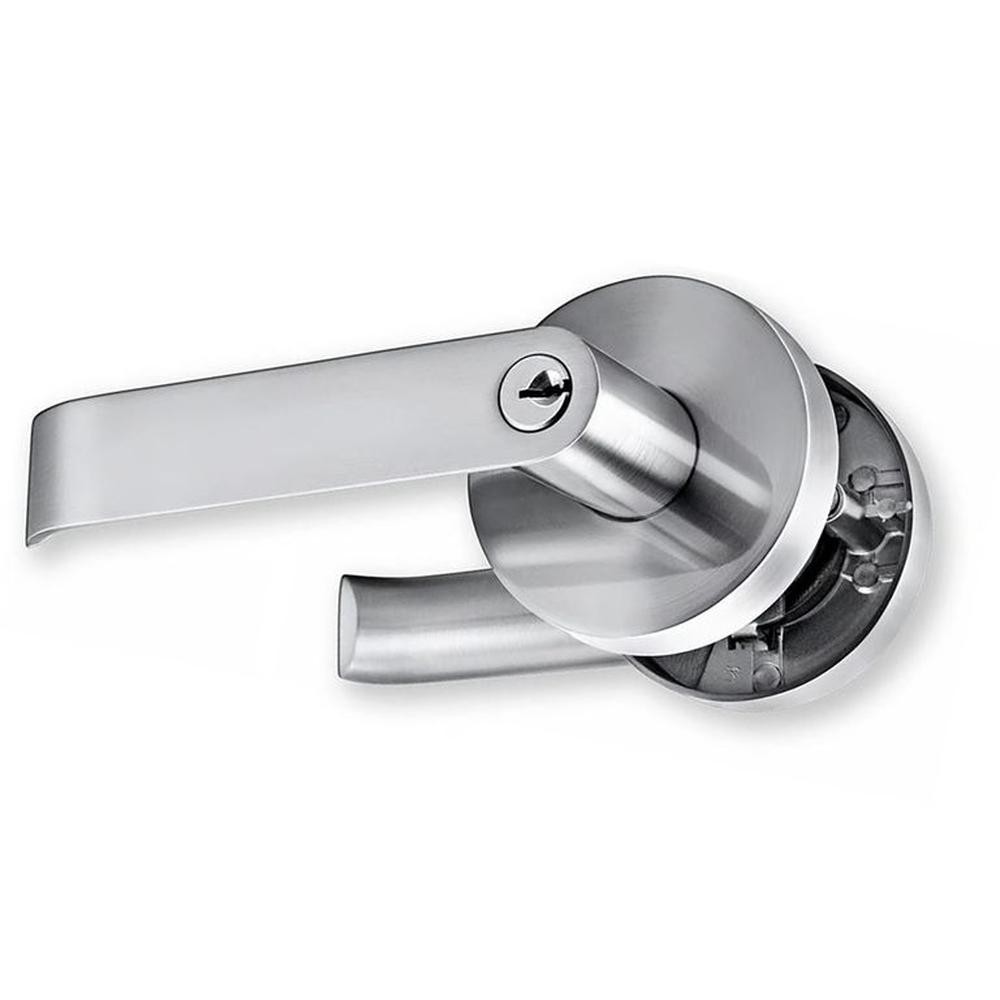 Chapa cerradura de manija DORMITORIO Allegra Acero Inox CANTOL Plateado