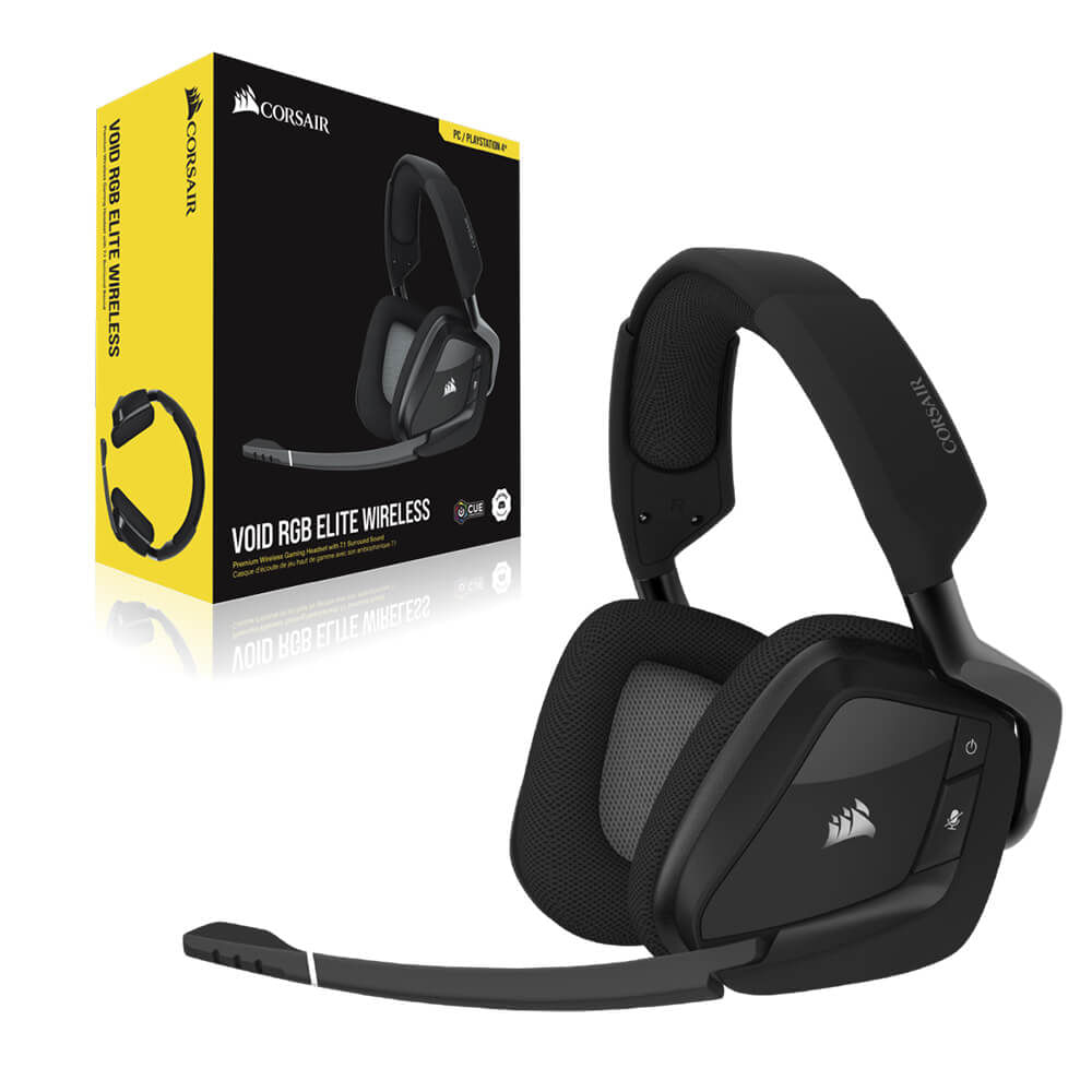 Auriculares Gaming Corsair Void RGB Wireless 7.1 - Sonido 3D Conexión Inalámbrica Color Carbono