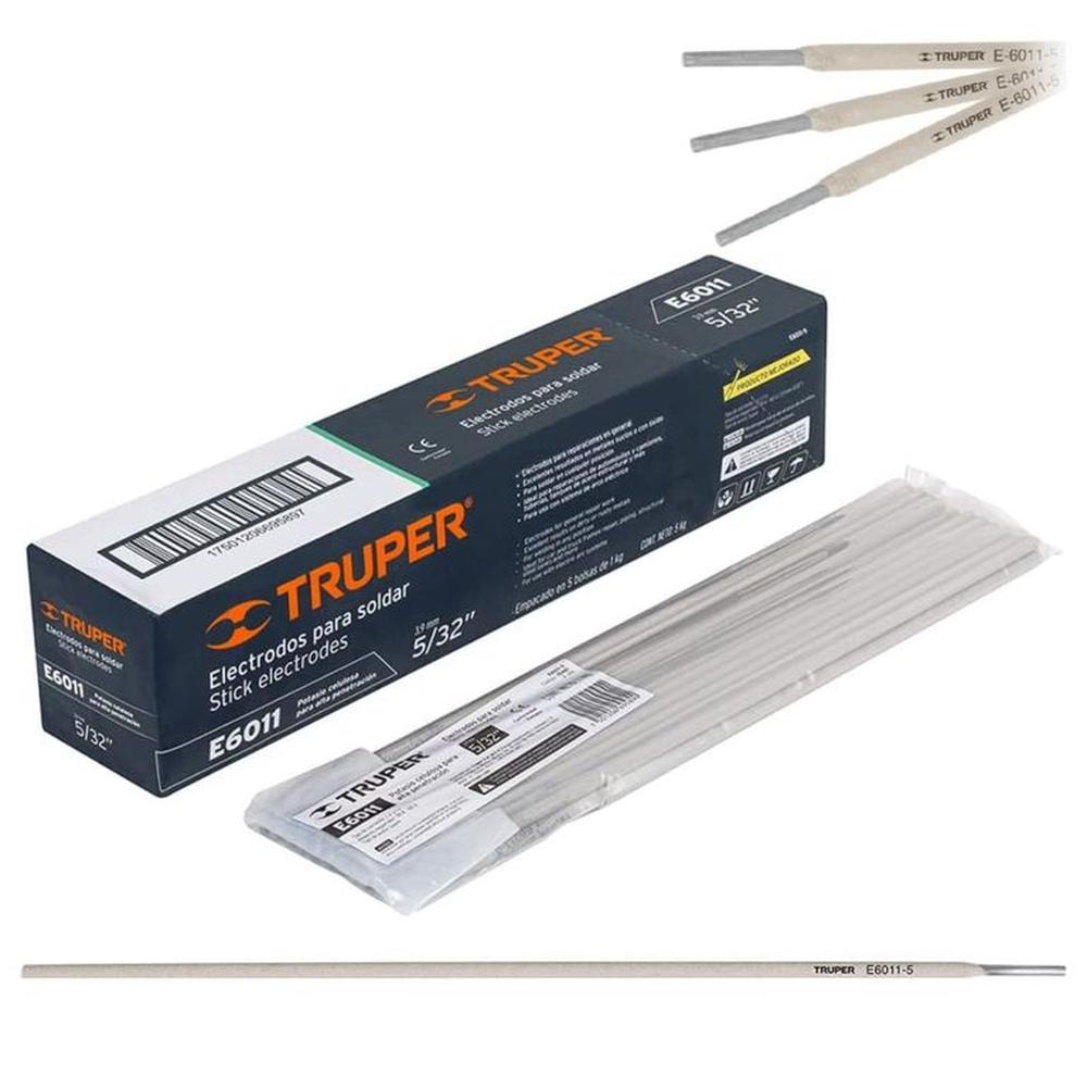 Electrodo 6011 de 5/32", 5 Kg Truper Gris