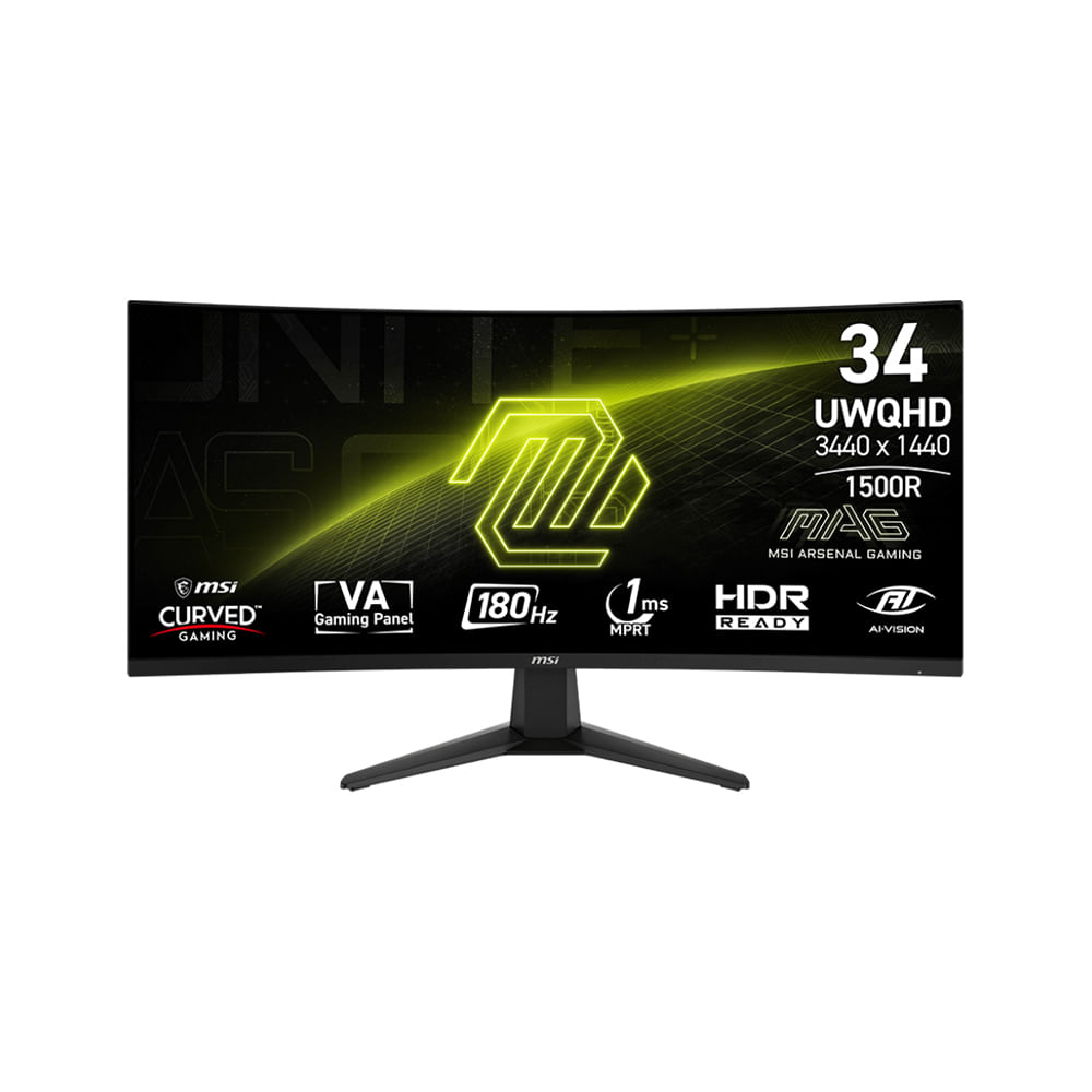 Monitor MSI MAG-346CQ 34 Curvo WUHD 180Hz 1ms HDMI - Experiencia Visual Inmersiva y Fluida