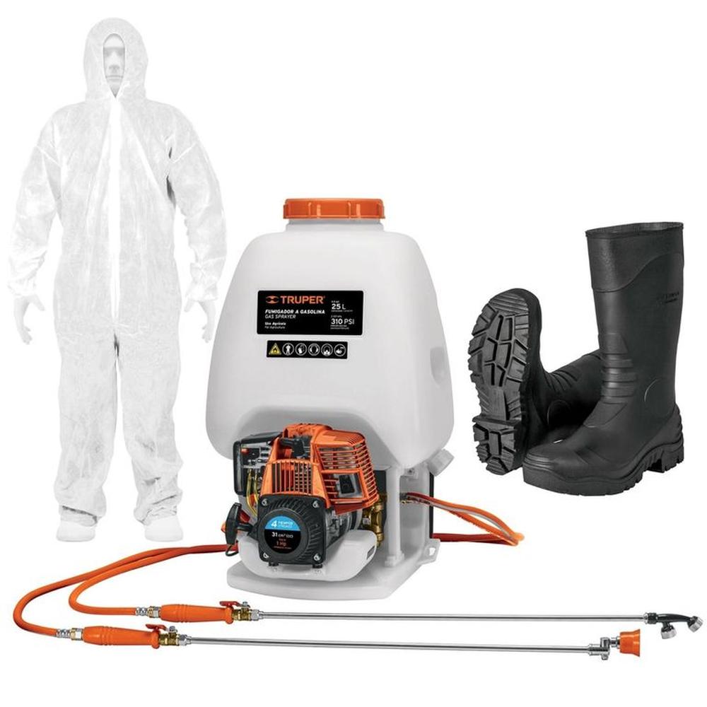 Motofumigadora 25L combo fumigadora motor 4 tiempos + BOTAS, OVEROL