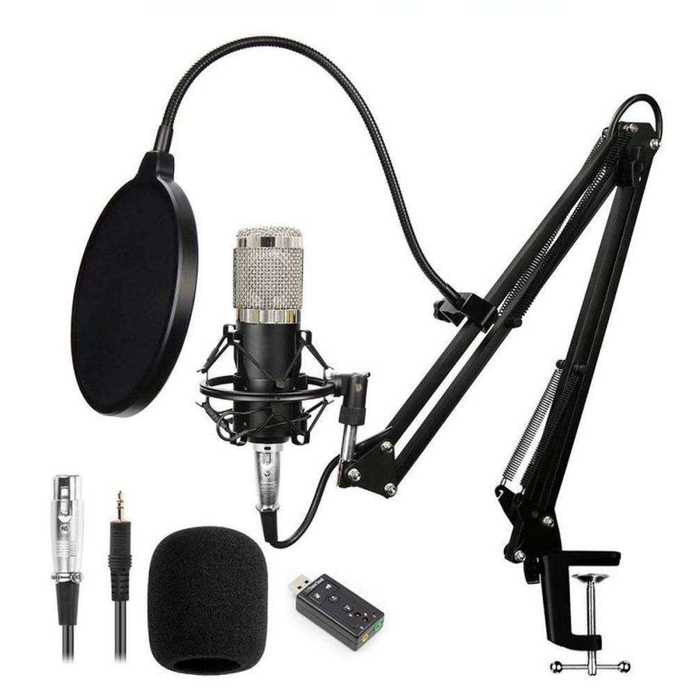 Kit Micrófono Condensador Para Estudio Podcast BM800 Plomo