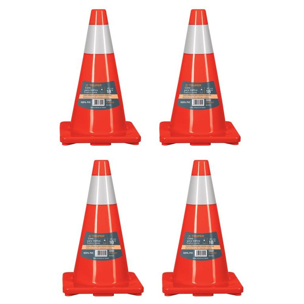 Cono reflectivo de seguridad precaución de 45 cm 4 unidades