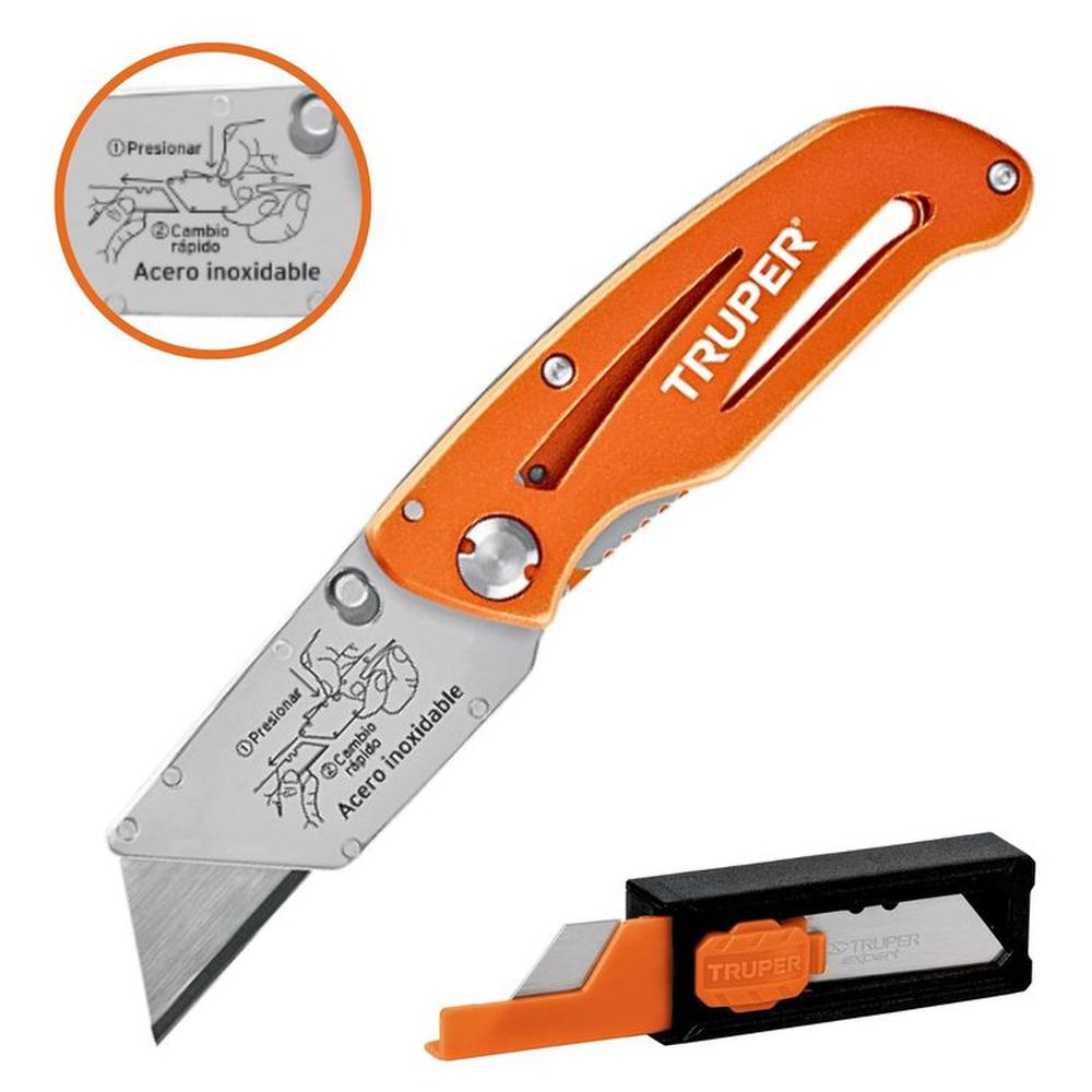 Navaja electricista, abatible cuerpo acero inox y aluminio Expert