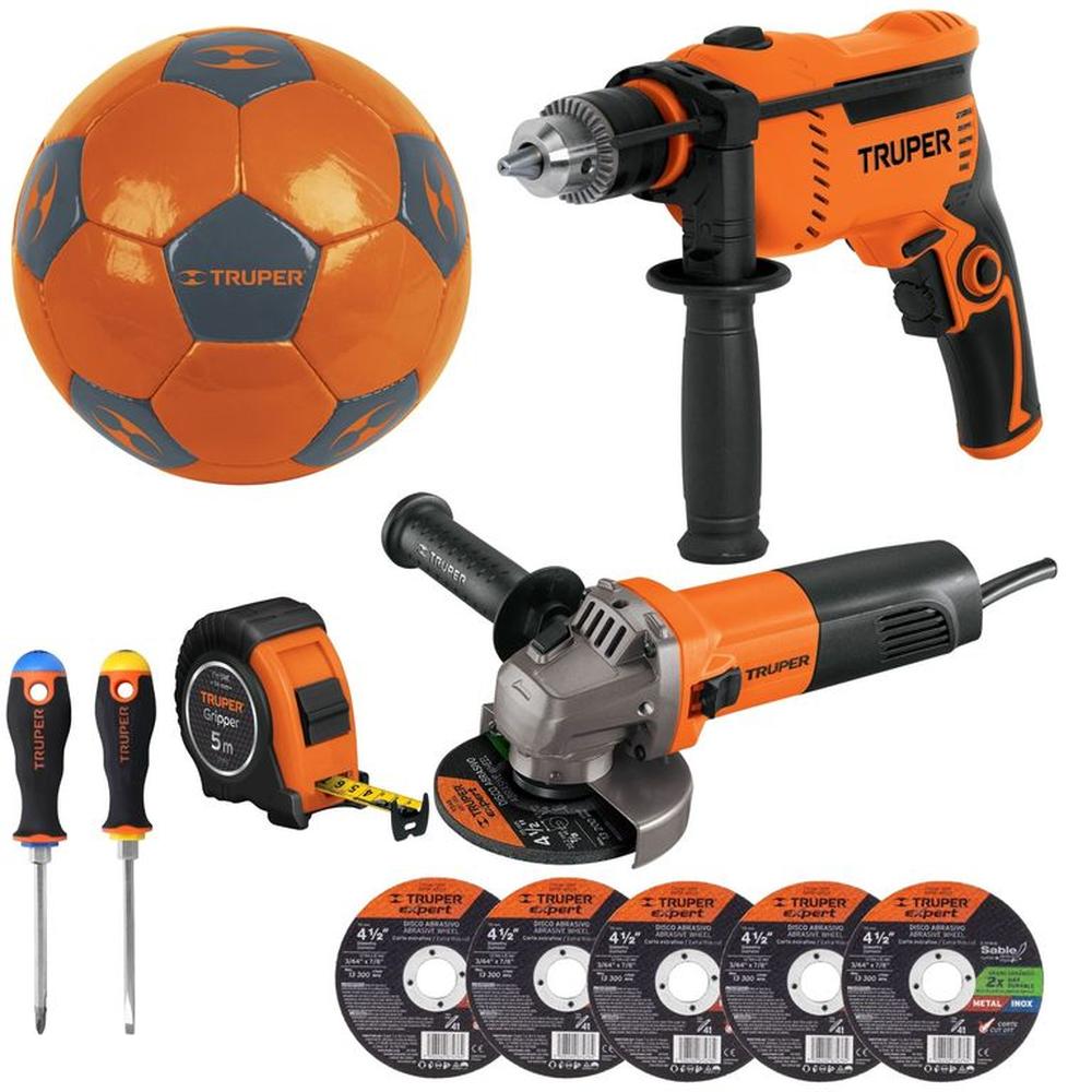 Kit amoladora esmeriladora rotomartillo discos de corte desarmadores